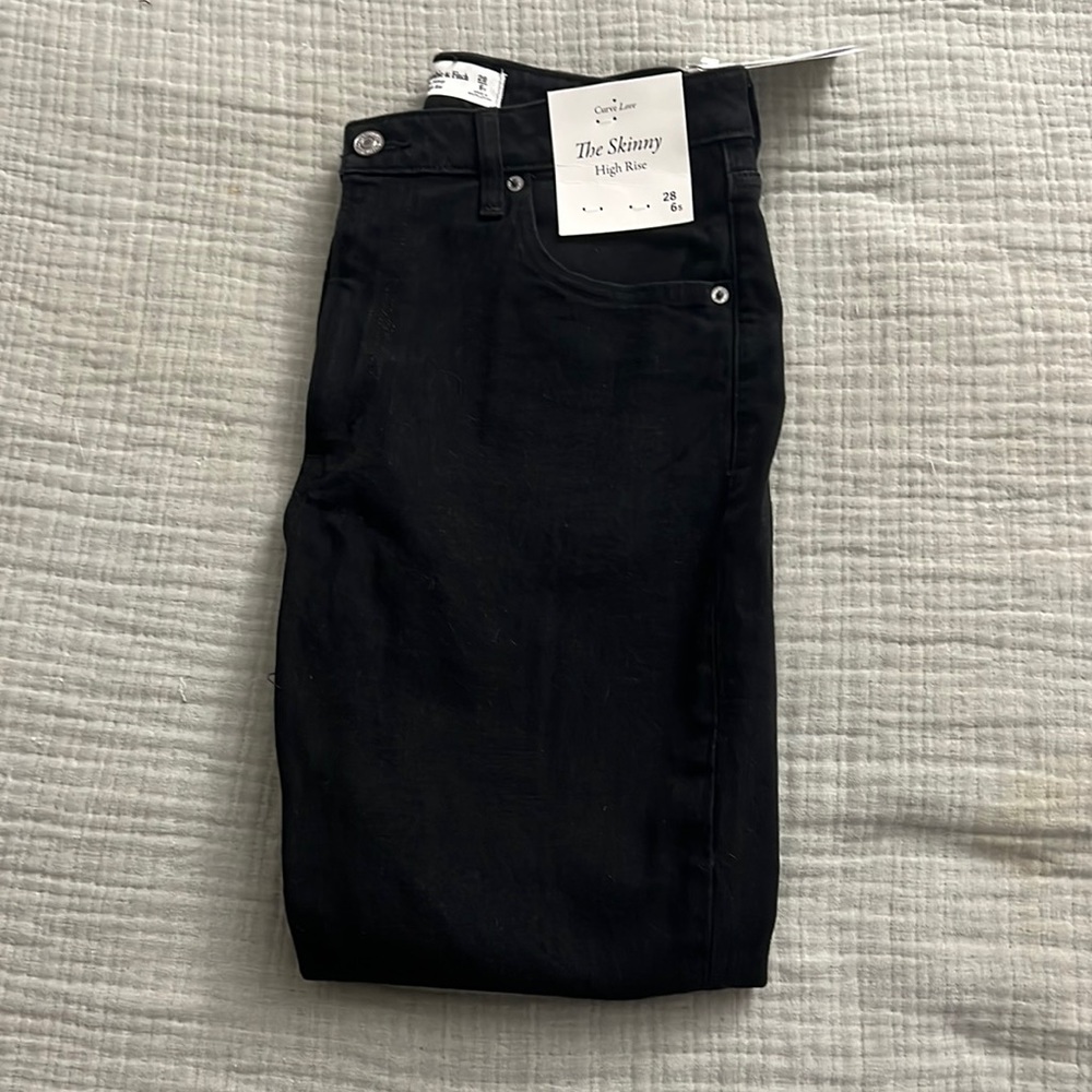 Abercrombie black CURVE LOVE skinny jeans